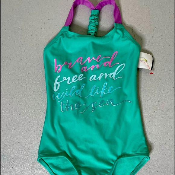 Little Girls Brave and Free Crisscrossed OnePiece - Picture 1 of 6